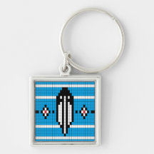 Honouring Feather - Blue Bkg. Keychains