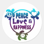 Honu Peace Love Happiness Stickers