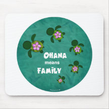 Honu Sea Family_circle Mouse Pads
