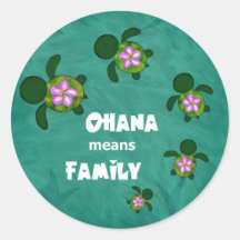 Honu Sea Family_circle Sticker