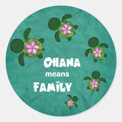 Honu Sea Family_circle Sticker