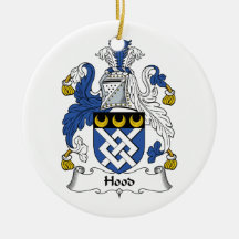 Hood Family Crest Christmas Ornaments