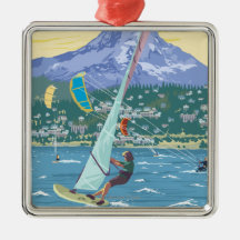 Hood River, ORWind Surfers & Kite Boarders Christmas Ornament