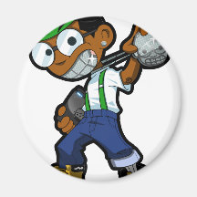 HoodNerd Mascot Green Magnet