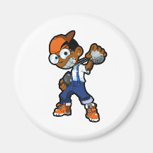 HoodNerd Mascot Orange Refrigerator Magnet