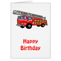 Hook and Ladder Fire Engine Card
