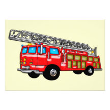 Hook and Ladder Fire Engine Invitation