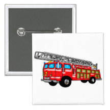 Hook and Ladder Fire Engine Pinback Buttons