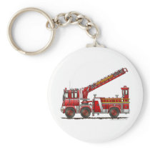 Hook and Ladder Fire Truck Keychain