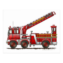 Hook and Ladder Fire Truck Post Cards