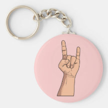 Hook 'em Hand Sign Gesture Key Chain