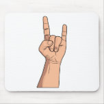 Hook 'em Hand Sign Gesture Mousepads