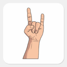 Hook 'em Hand Sign Gesture Stickers