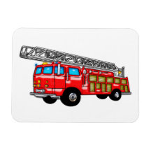 Hook & Ladder Red Fire Engine Flexible Magnets