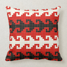 "Hook" throw pillow - red/black #2