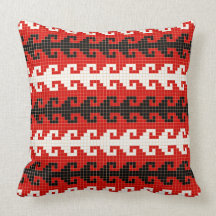 "Hook" throw pillow - red/black, square