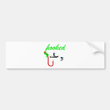 hooked on fishing bumper sticker