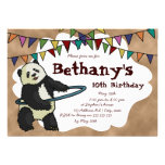 Hoola Hooping Panda, 5"x7" invitation