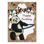 Hoola Hooping Panda, greeting card