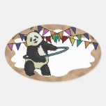 Hoola Hooping Panda, oval stickers