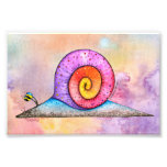 Hoopla Snail on watercolour Photo Print