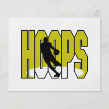 hoops text silhouette design flyers