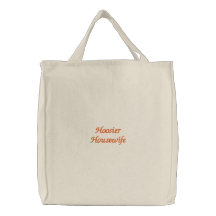 Hoosier Housewife Embroidered Tote Bag