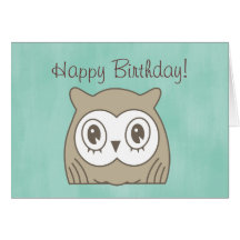Hoot OWL Birthday Card