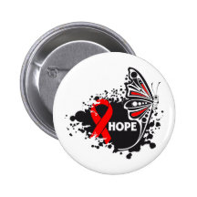 Hope AIDS HIV Butterfly Button