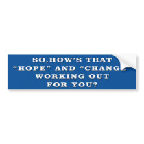 Hope And Change Anti Obama Bumper Sticker