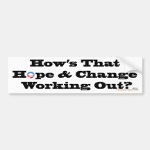 Hope and Change Bumpersticker Bumper Stickers
