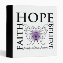 Hope Believe Faith - Alzheimer's Disease Vinyl Binder