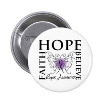 Hope Believe Faith - Lupus Button