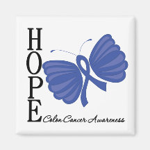 Hope Butterfly Colon Cancer Fridge Magnets