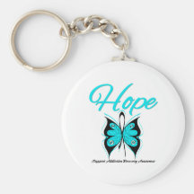 Hope Butterfly Ribbon Addiction Recovery Key Chain