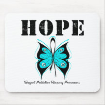 HOPE Butterfly Ribbon Addicton Recovery Mousepad