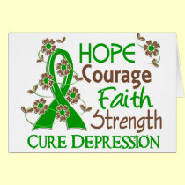 Hope Courage Faith Strength 3 Depression cards