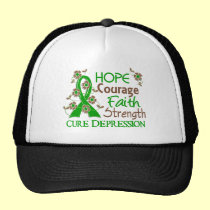 Hope Courage Faith Strength 3 Depression hats