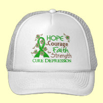 Hope Courage Faith Strength 3 Depression hats