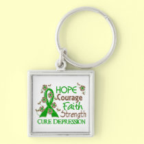 Hope Courage Faith Strength 3 Depression keychains