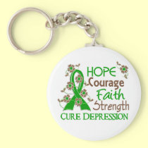 Hope Courage Faith Strength 3 Depression keychains