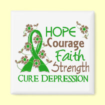 Hope Courage Faith Strength 3 Depression magnets