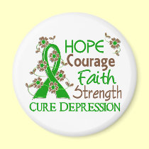 Hope Courage Faith Strength 3 Depression magnets