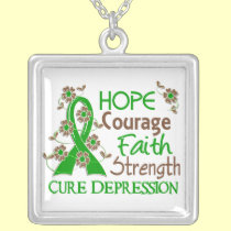 Hope Courage Faith Strength 3 Depression necklaces