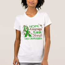 Hope Courage Faith Strength 3 Depression t-shirts