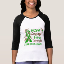 Hope Courage Faith Strength 3 Depression t-shirts