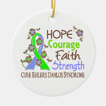 Hope Courage Faith Strength 3 EDS Christmas Ornaments