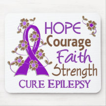 Hope Courage Faith Strength 3 Epilepsy Mouse Pad