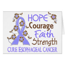 Hope Courage Faith Strength 3 Esophageal Cancer Greeting Card