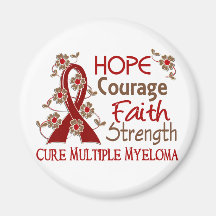 Hope Courage Faith Strength 3 Multiple Myeloma Magnets